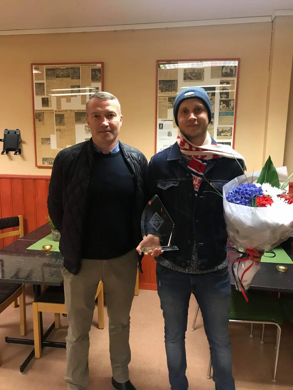 Ordförande Peter Särnblad tillsammans med Eldsjälen Patric Fäldt