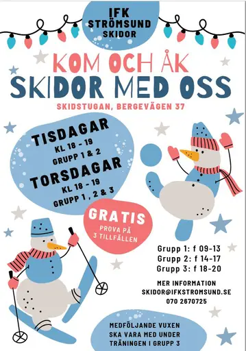 Affischer med information skidor