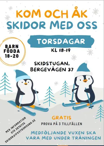 Affischer med information skidor