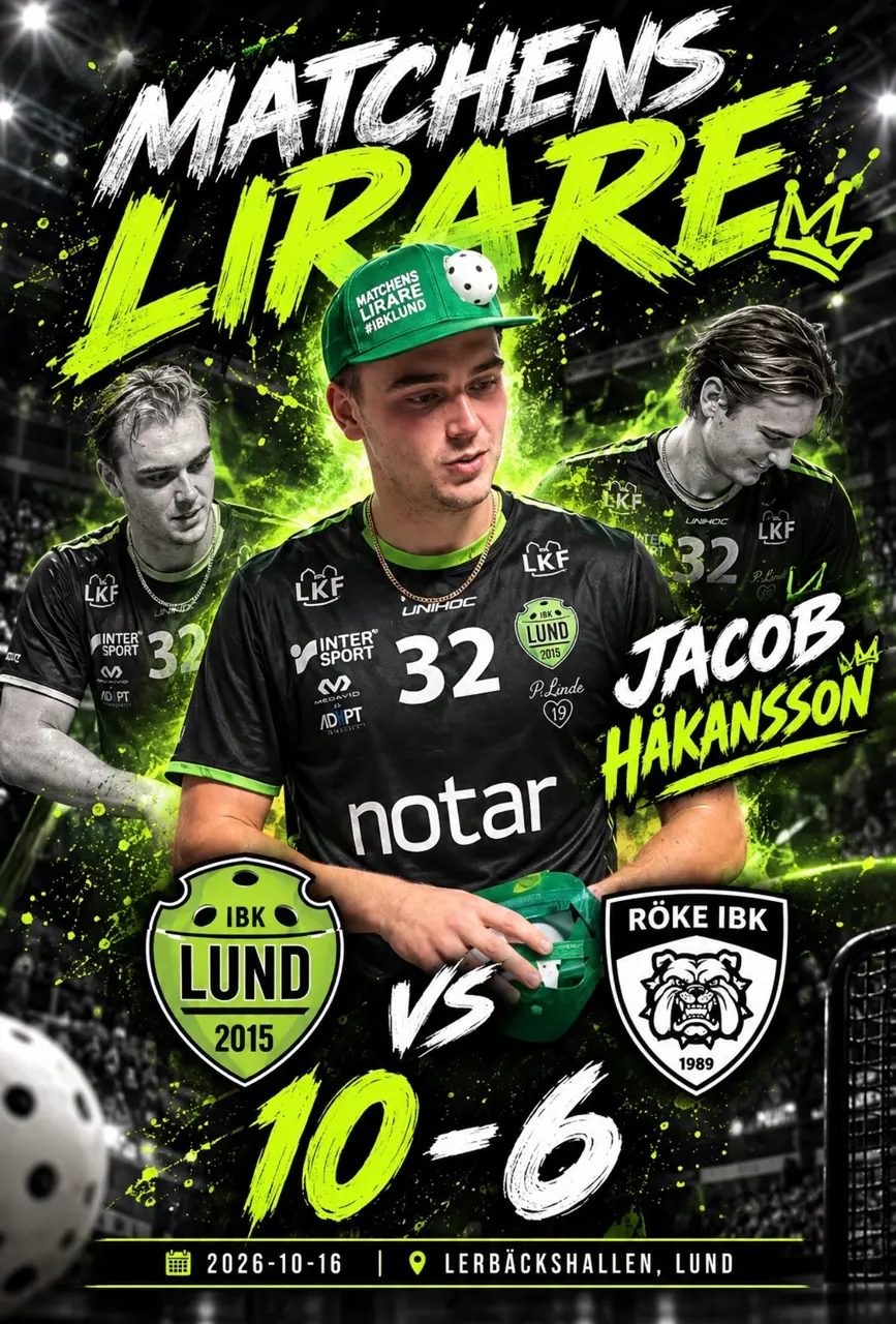 Jacob efter vinsten mot Röke. Fotograf: Benny Elmén och hans AI kompis