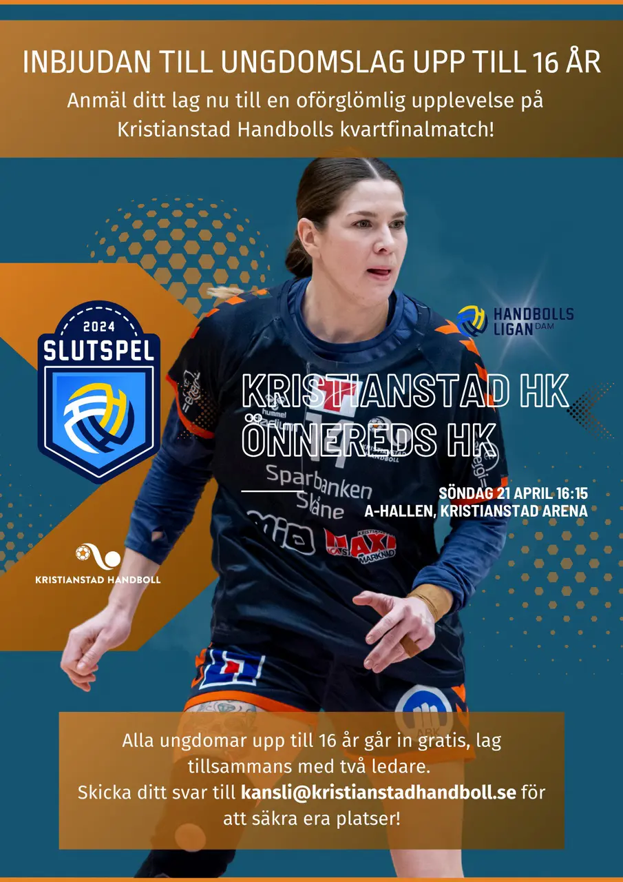 Erbjudande till dig som är upp till 16 år - Kom och se handboll på elitnivå!