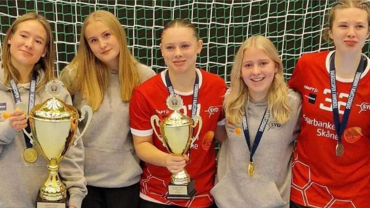 Kristianstad Handbolls representanter under Sverigecupen. Foto: Marcus Almborg.