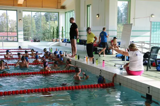 Träningsläger på Godby, Åland tillsammans med Bollnäs och Söderhamns simsällskap. 13-17/8-2018. Deltagare från HSS: Sebastian, Gustav, Alva, Linus, Linn, Lovisa, Karin och Oskar
