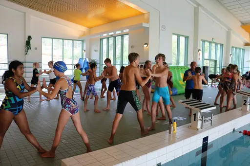 Träningsläger på Godby, Åland tillsammans med Bollnäs och Söderhamns simsällskap. 13-17/8-2018. Deltagare från HSS: Sebastian, Gustav, Alva, Linus, Linn, Lovisa, Karin och Oskar