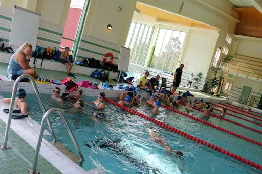 Träningsläger på Godby, Åland tillsammans med Bollnäs och Söderhamns simsällskap. 13-17/8-2018. Deltagare från HSS: Sebastian, Gustav, Alva, Linus, Linn, Lovisa, Karin och Oskar