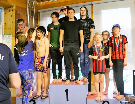Anton, Gustaf, Gustav, Sebastian, Linn, Linus, Minna, Eva och Siri. Ledare: Amanda.