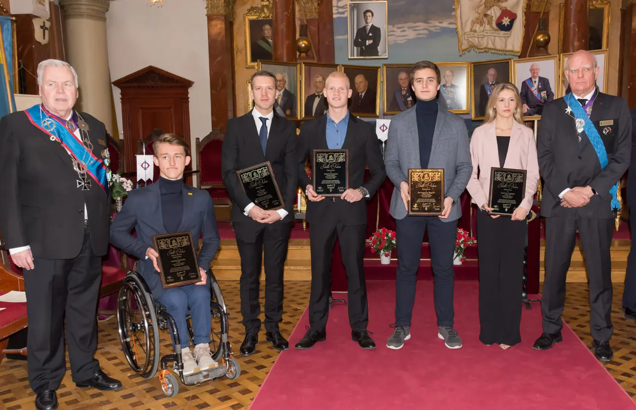 Ordens General Bengt Hammarberg, Ludvig Sjöström, Per Skoog, Daniel Aronsson, Per-Ingemar Bujalla, Gael de Coninck och vice Ordens General Clas-Åke Johansson