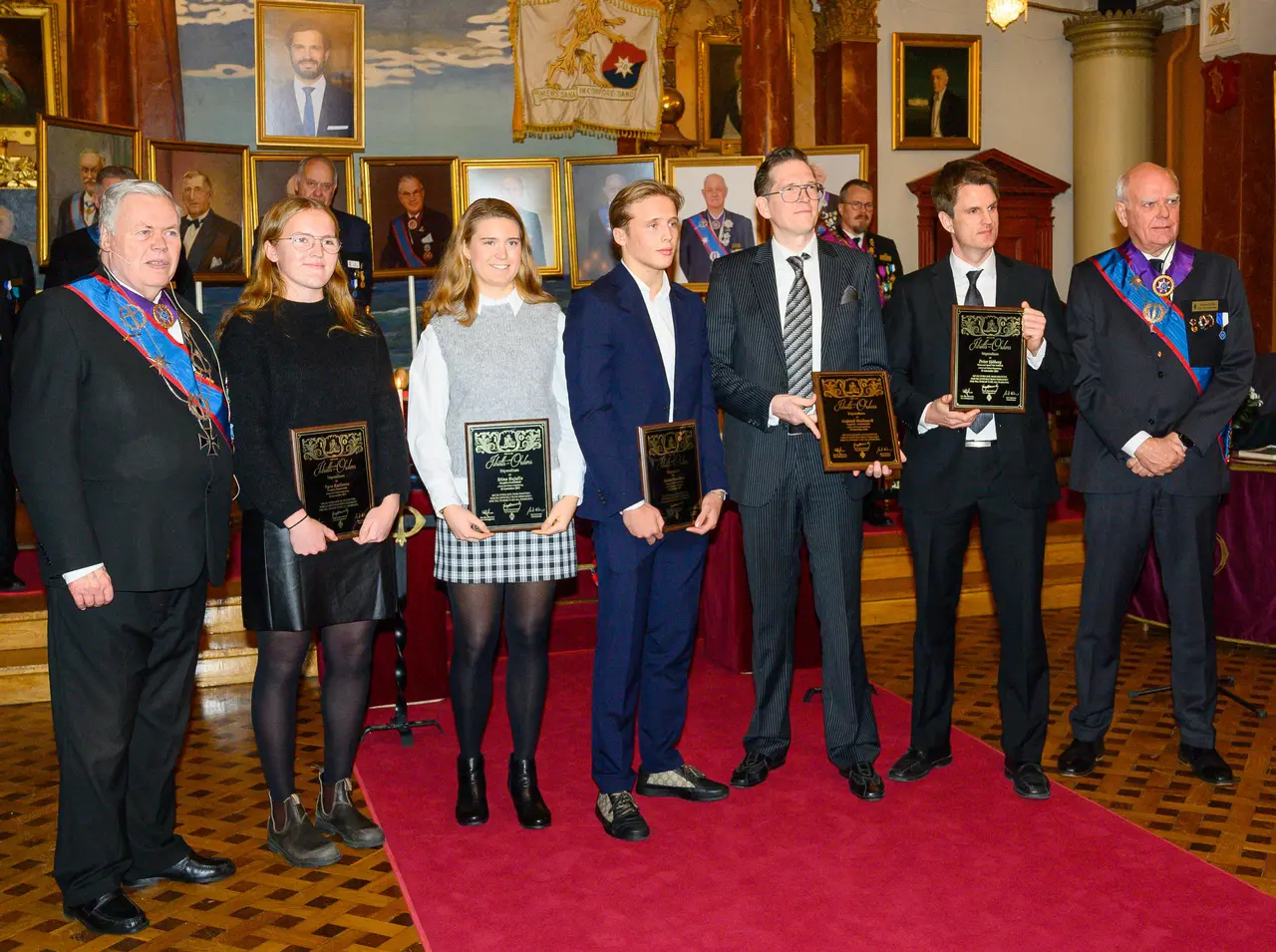 OG Bengt Hammarberg, Tyra Karlsson, Stina Bujalla, Adam Strandner, Marcus Wallmark, Peter Sjöberg och vOG Clas-Åke Johansson. Foto Patrick Lindahl