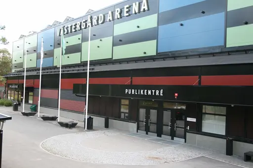 Uppe till vänster: Pershagenhallen  Uppe till höger: Wasa Sporthall   Längst ner: Västergård Arena