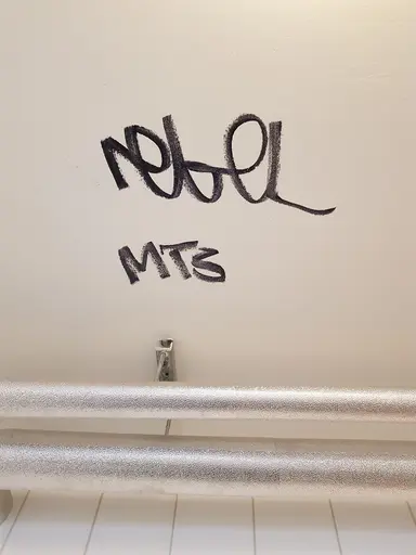 Det verkar stå "rebel mts"