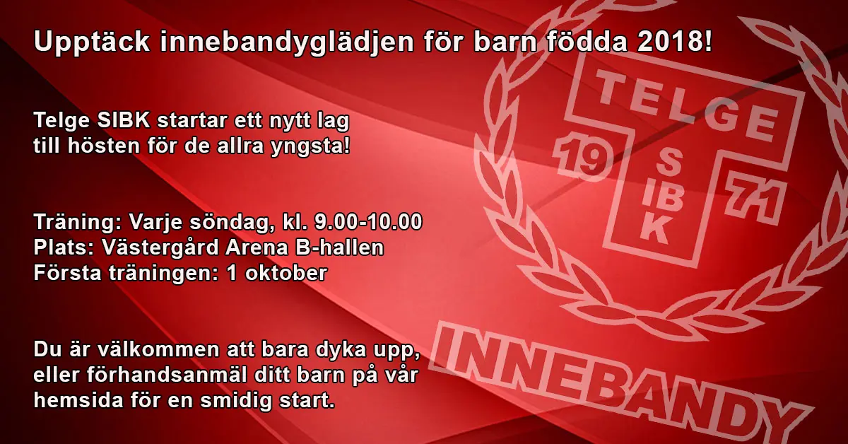 Upptäck innebandyglädjen för barn födda 2018!