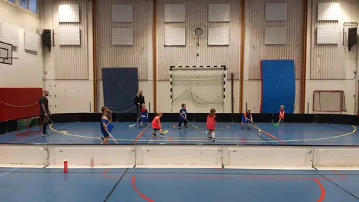 Avslutar träningen med lite spel på två mål