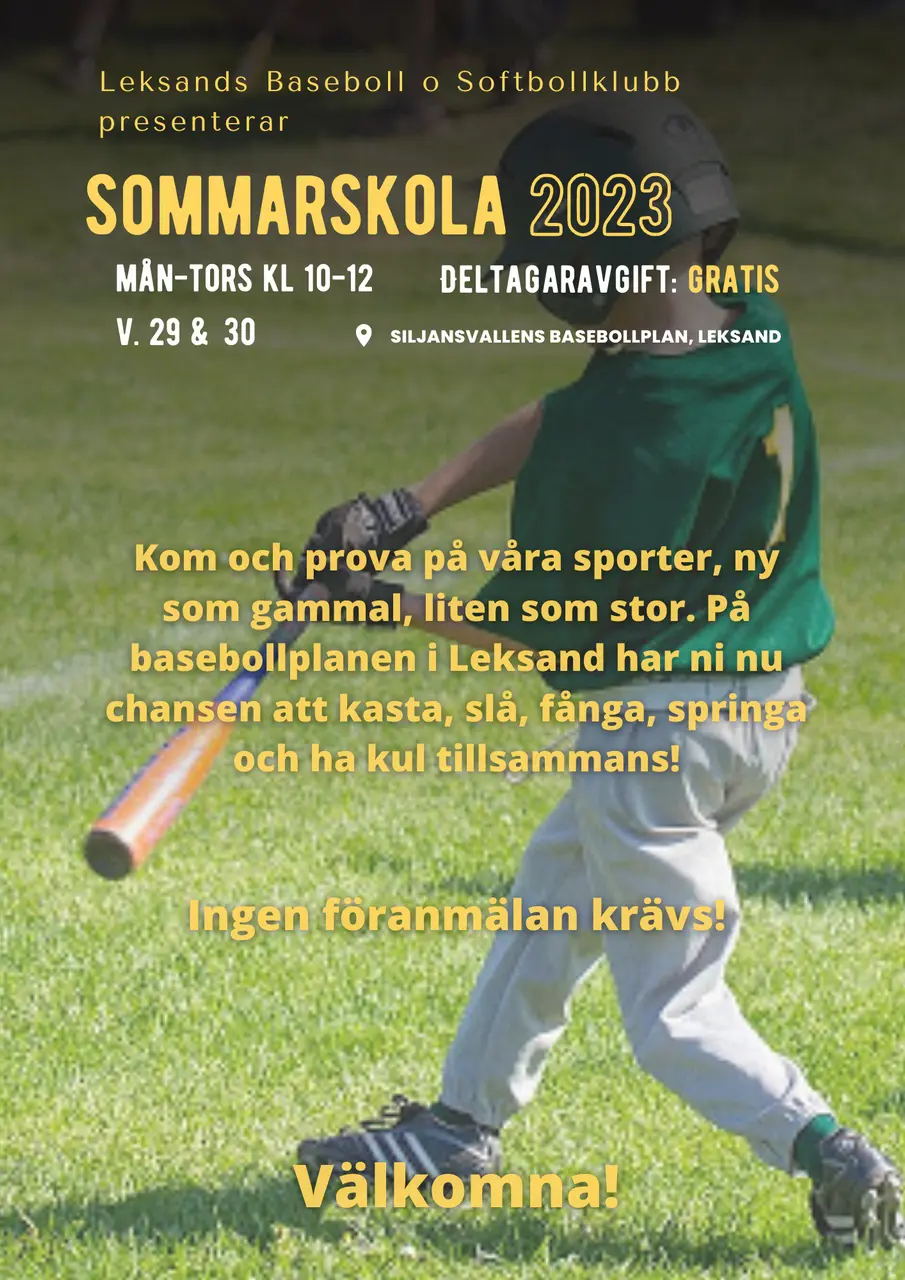 Sugna på att testa baseboll på sommarlovet? Se hit!
