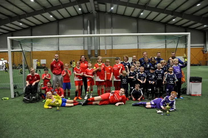 Fr. v: Östers IF, Trollenäs IF Knatte och Fotboll för Alla. (Copyright Maria Malmgren/Trollenäs IF)