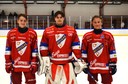 Glada efter vinsten var, från vänster: Hampus Björk, Rasmus Hellberg och Nileo Gabrielsson. Foto: Per Lindgren.