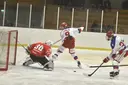 Oliver Almkärr var rätt placerad på Tim Juhlins pass vid 3-0-målet. Foto: Olov Lindgren