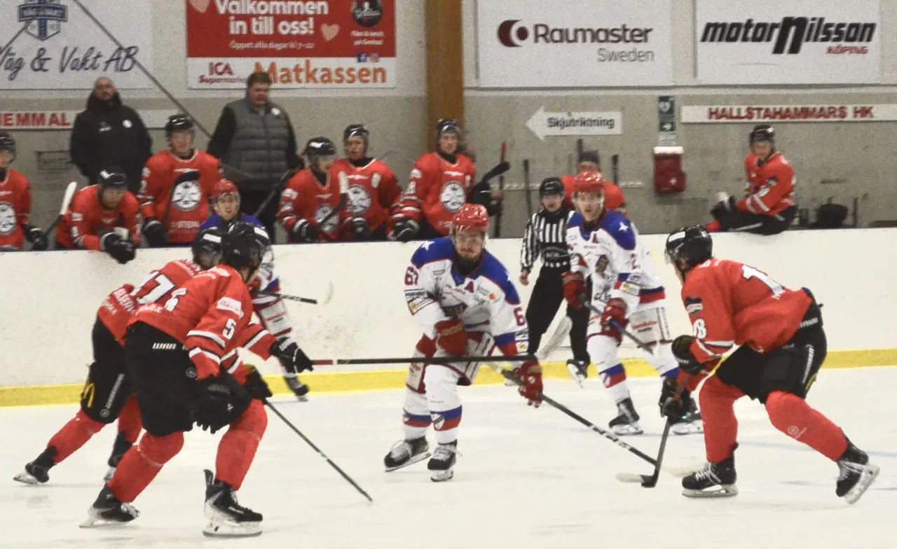 Lucas Cassel har imponerat under säsongen och var en av Avestas bästa spelare mot Hallstahammar. Foto: Olov Lindgren
