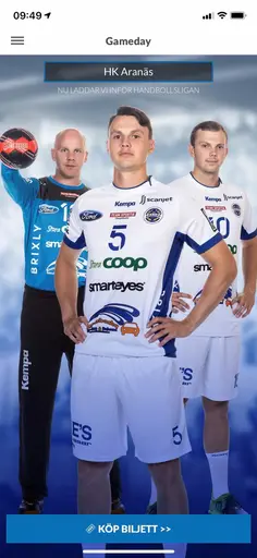 Bilder från Gamedays app.