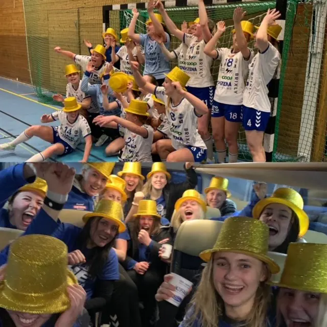 Segerrusiga tjejer efter den historiska triumfen