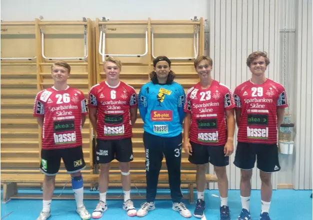 Från vänster: Ludvig Niklasson(V6), Elias Thorén(M9V9), Sebastian Fritz(Mv), Jonatan Reisman Friis(M6) samt Jack Gistorp Larsson(M9V9)