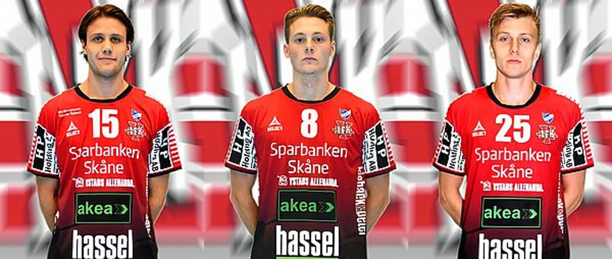 Från Vänster: 15 Christoffer Nillson, 8 Christopher Schnell och 25 Freddy Andersson