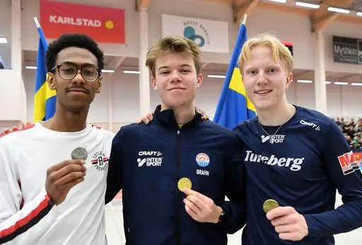 Dagens sju medaljörer. BIlder från Deca Text & Bild