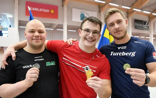 Dagens sju medaljörer. BIlder från Deca Text & Bild