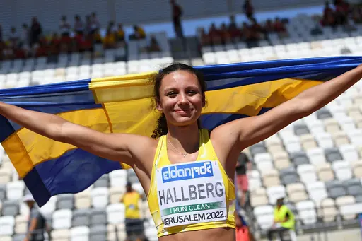 Ayla Hallberg Hossain efter förra årets seger på U18-EM i just Jerusalem. Bild: Deca