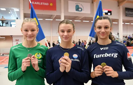 Dagens sju medaljörer. BIlder från Deca Text & Bild