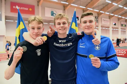 Dagens sju medaljörer. BIlder från Deca Text & Bild