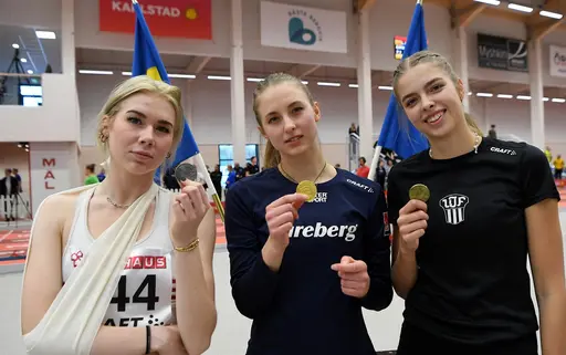 Dagens sju medaljörer. BIlder från Deca Text & Bild