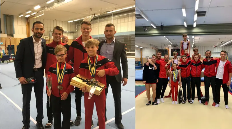 Delar av laget som tävlade riksmästerskapen efter grenfinalerna där både Bernard och Ingmar tog medaljer.