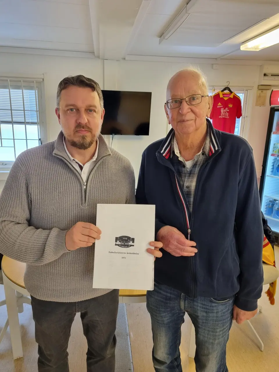 Föreningens ordförande Andreas Lövdahl och Bosse Furugård vid ett besök under hösten 2022.