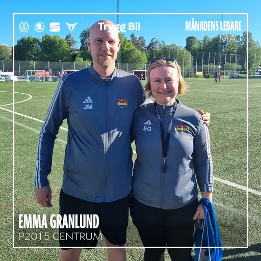 Sportchef Jeppe Mauritzson i samband med prisutdelningen till Emma Granlund.