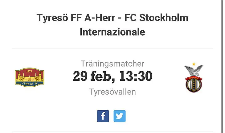 Tyresö FF vs FC Stockholm Internazionale