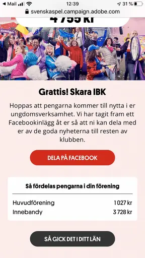 Pengar från Svenska Spel, Gräsroten !