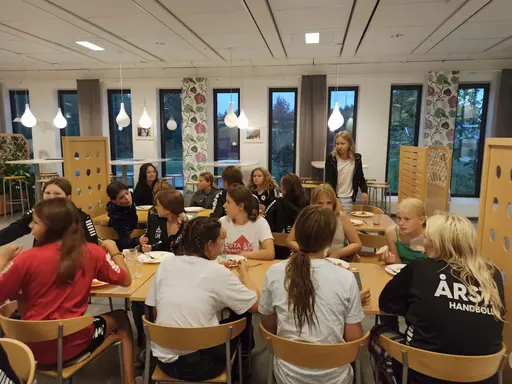 Bilder från bussresa & bowling (upp till vä), Träning pågår (uppe i mitten), Måltidshäng (uppe till hö), Vilma och Lya deltog på målvaktsträning (nere till vä), Spelarhäng (nere till hö)