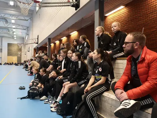 Collagebild från spel, tack efter match samt i väntan på match. 
