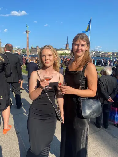 Lo och Siri på jubileumsmiddag i Stadshuset