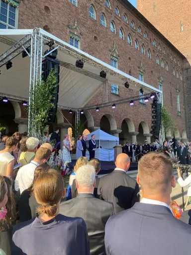 Lo och Siri på jubileumsmiddag i Stadshuset