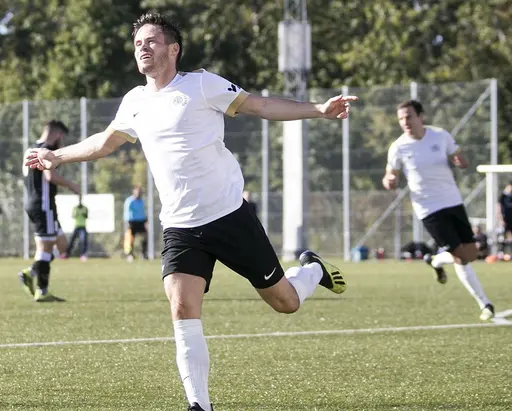 Andre har precis slagit in 2-1 i minut 78. Foto: Ulf Ryd