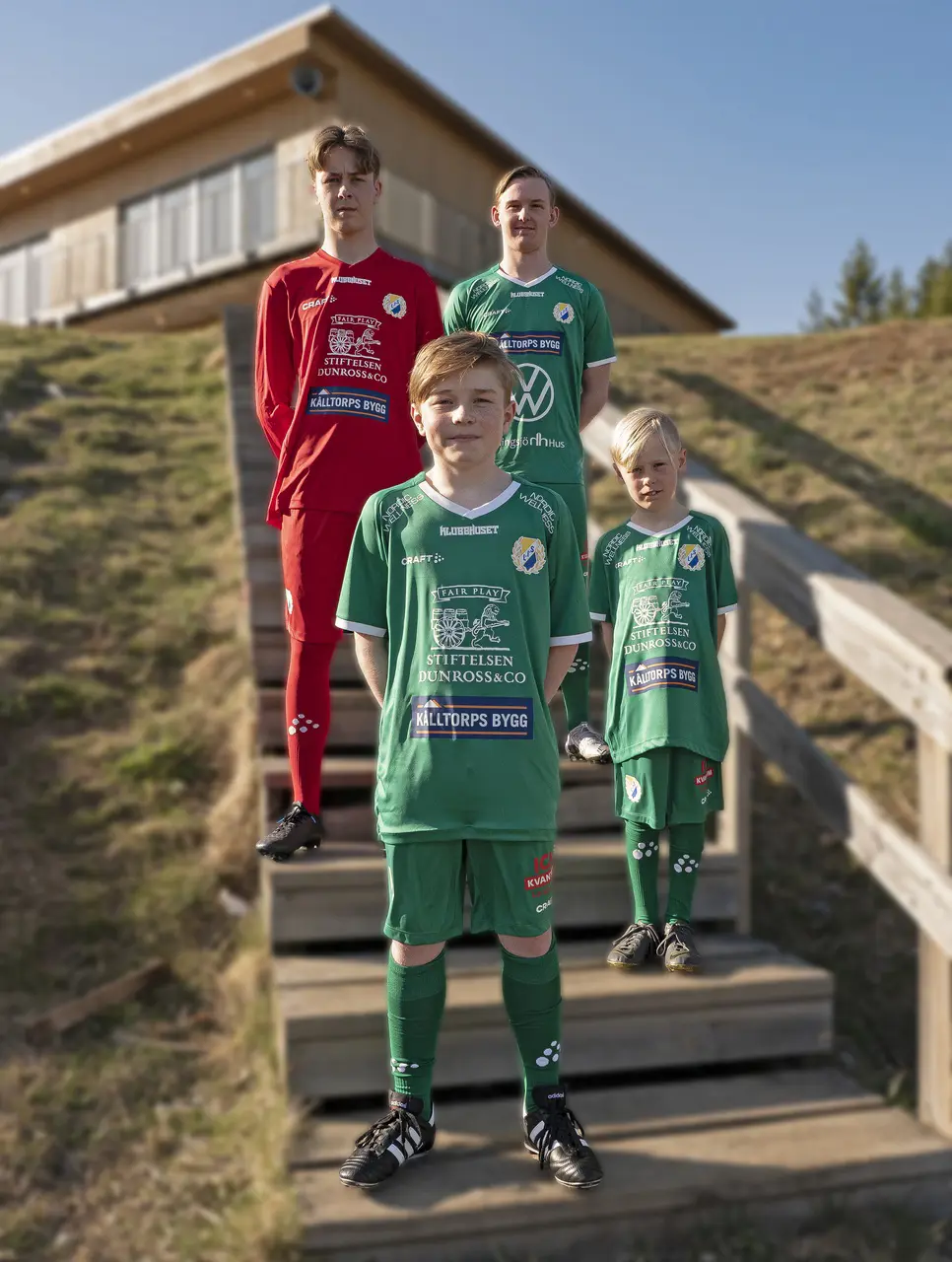 Ludvig (U16), Albin (Senior), Olle (P08) Axel (P13) Tröjmodeller