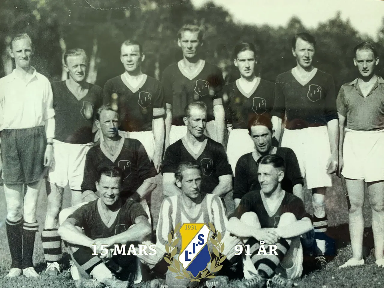 Lagbild från vårt första verksamhetsår i fotboll, år 1931