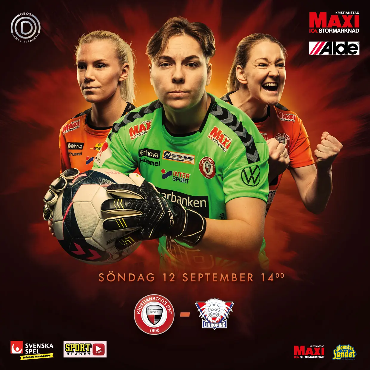 Matchvärd: ICA MAXI Stormarknad Kristianstad. Matchbollssponsor: Alde