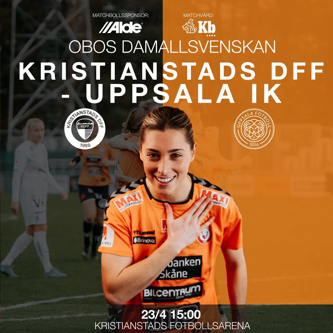 Matchbollssponsor: Alde Matchvärd: Kristianstadsbladet