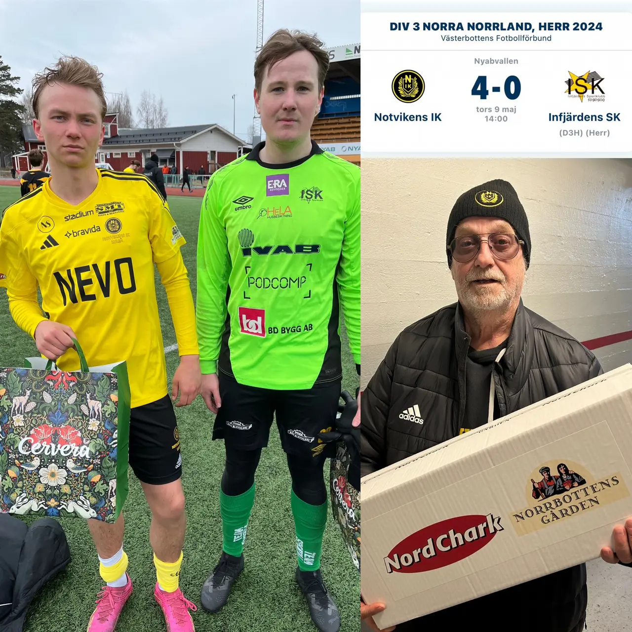Otto Stoltz och Hugo Hansen fick pris från Cervera. Persson vann lådan.