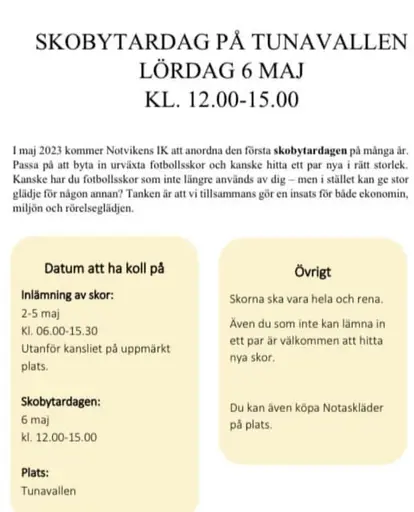 Dags för årets skobytardag.