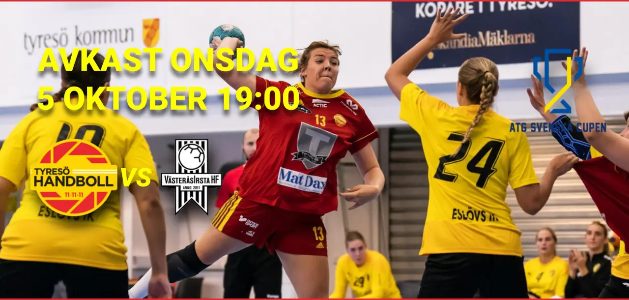 DamElit ATG Svenskacupen - Onsdag 5 oktober 19:00 i Tyresöhallen - Tyresö Handboll - VästeråsIrsta HF
