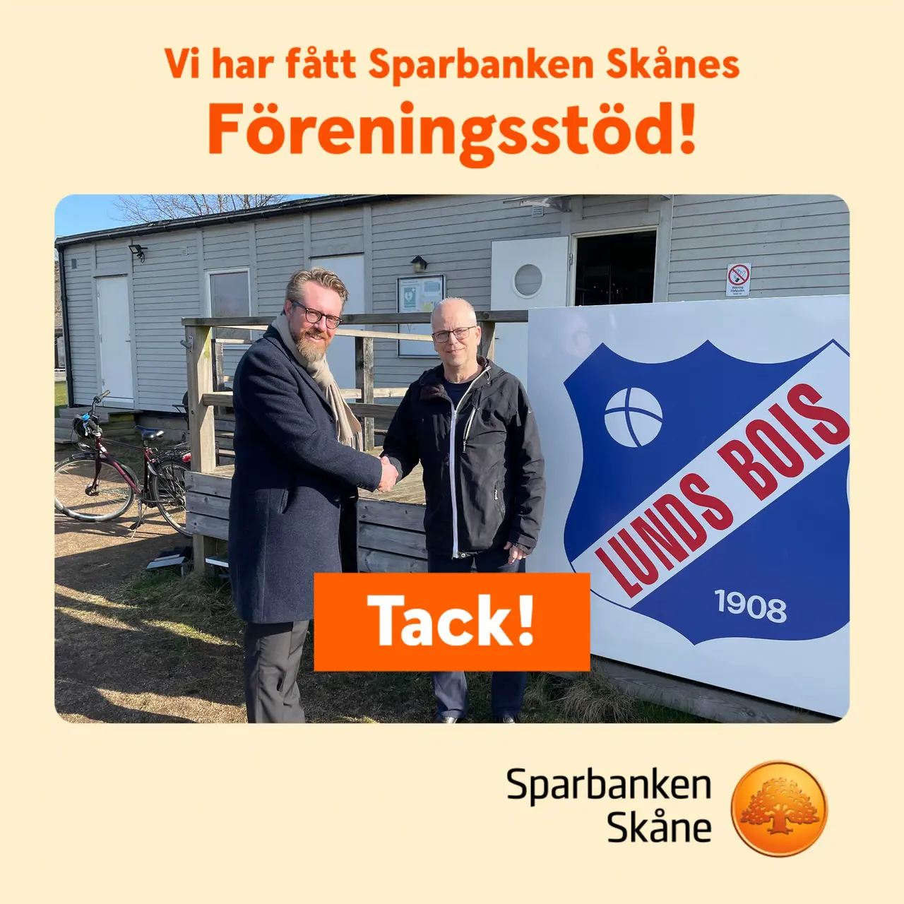 Sparbanken Skånes Företagschef i Lund, Andreas Nilsson, besökte Lunds BoIS för att från ordföranden Tomas Klingstedt få höra mer om vår verksamhet.