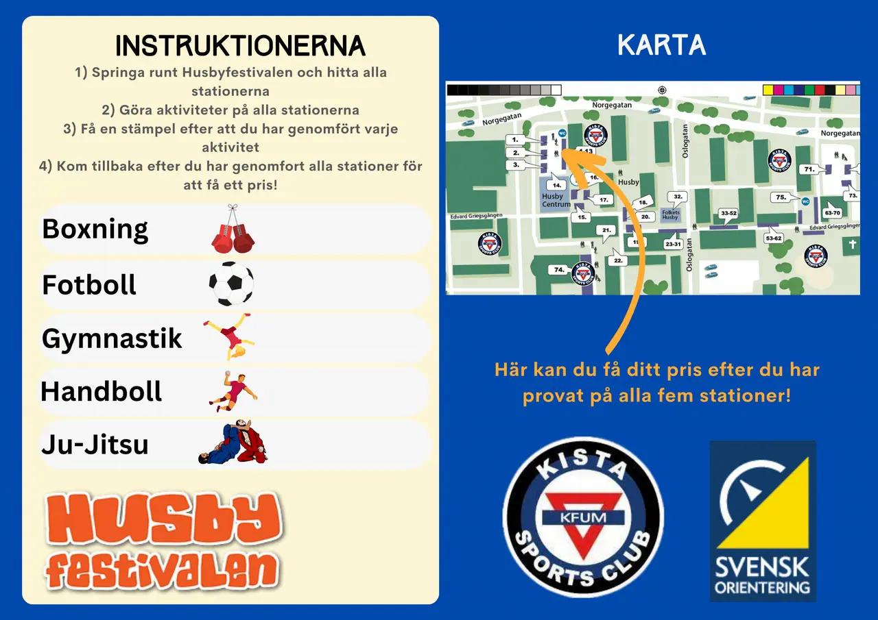 introduktion av vår nya sektion Orientering där flera av våra andra sektioner var delaktiga